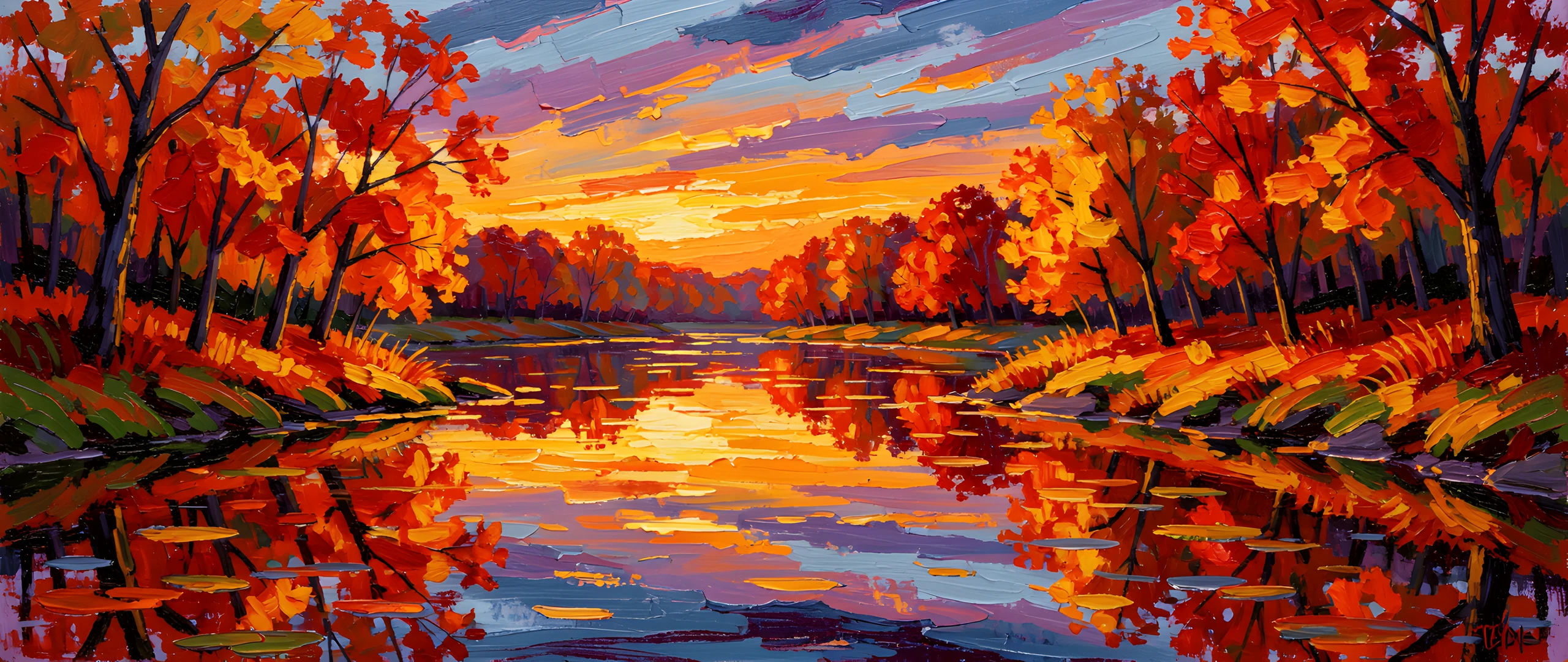 Autumn River Sunset
