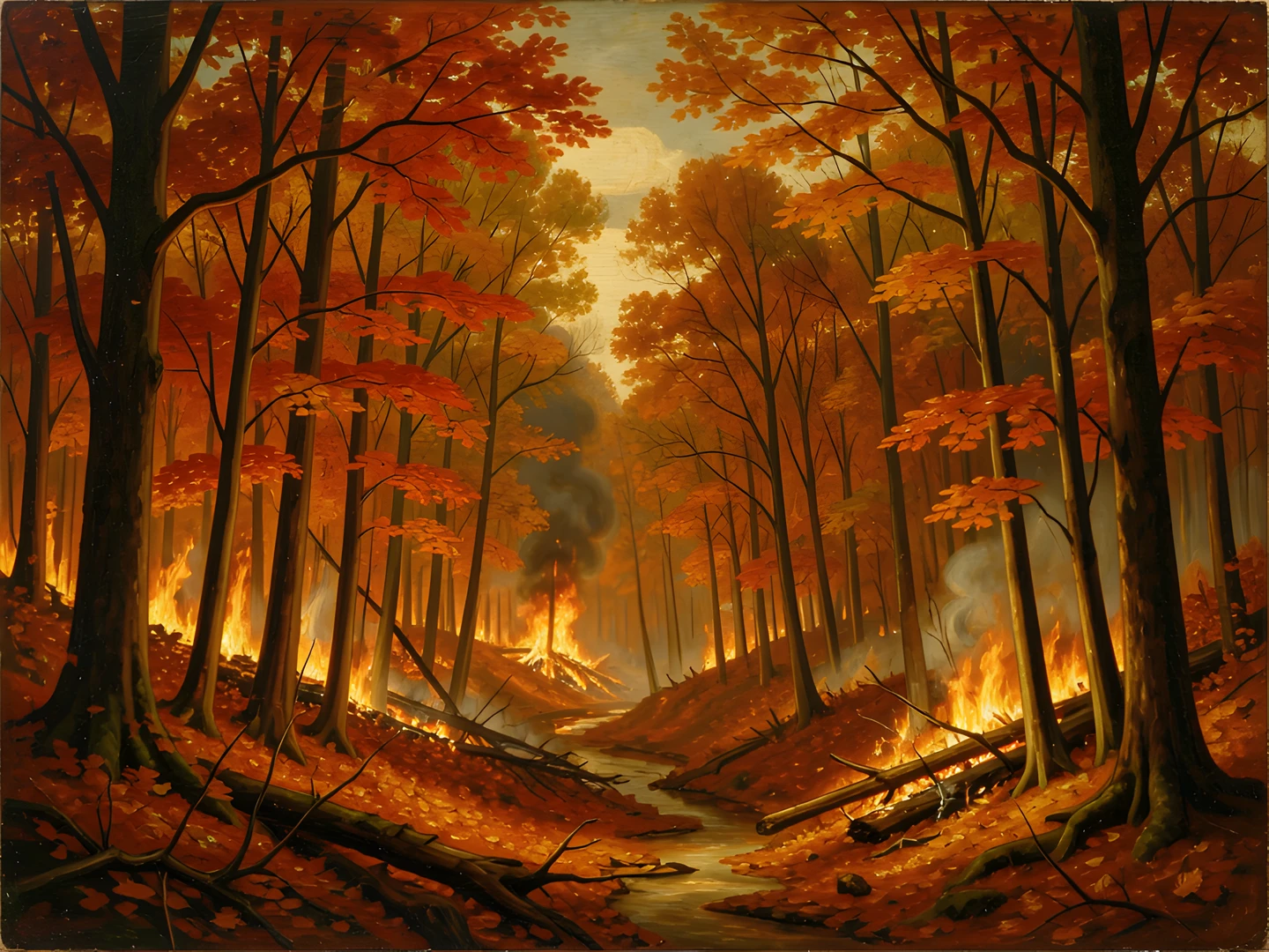 Autumnal Forest Flames