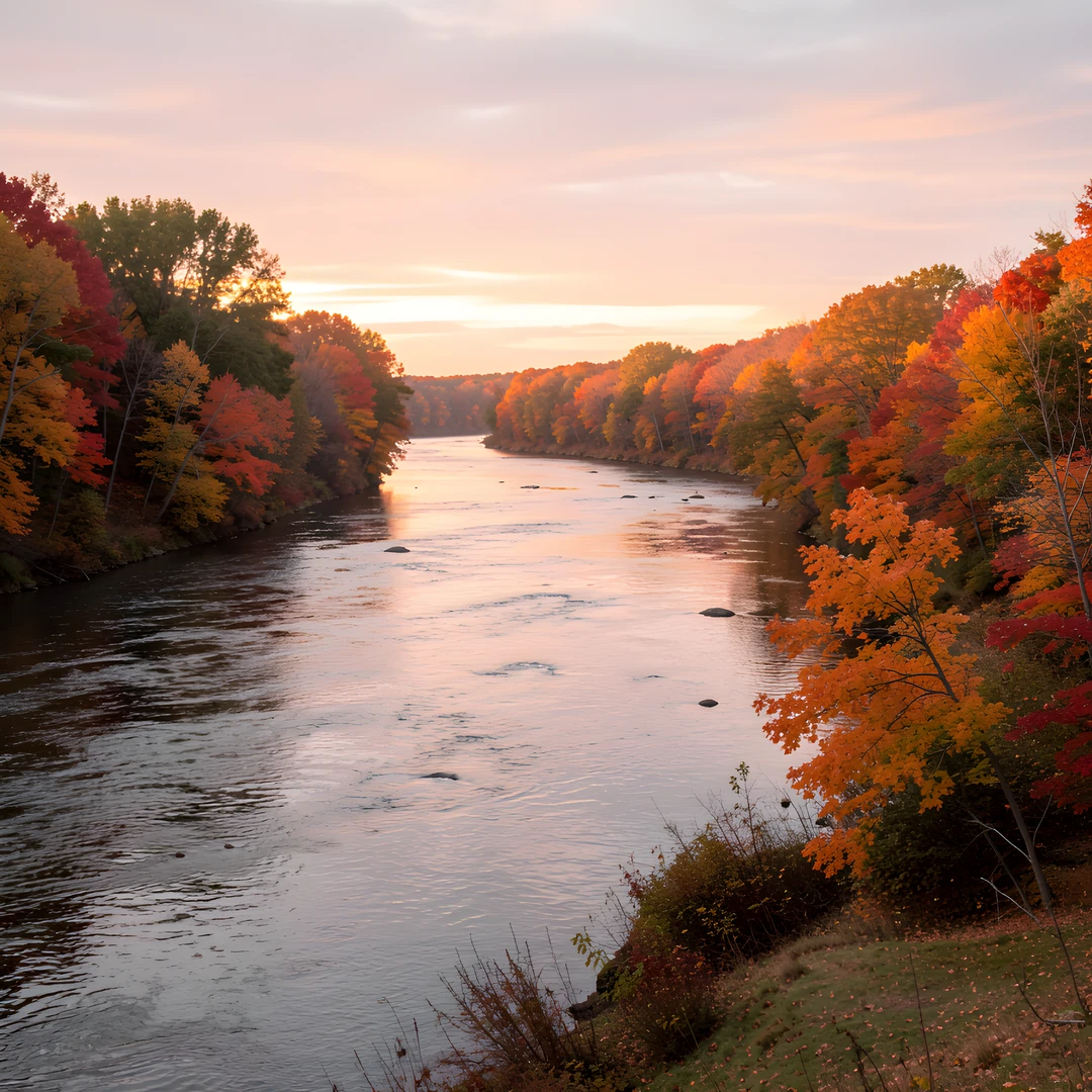 Golden River Dawn