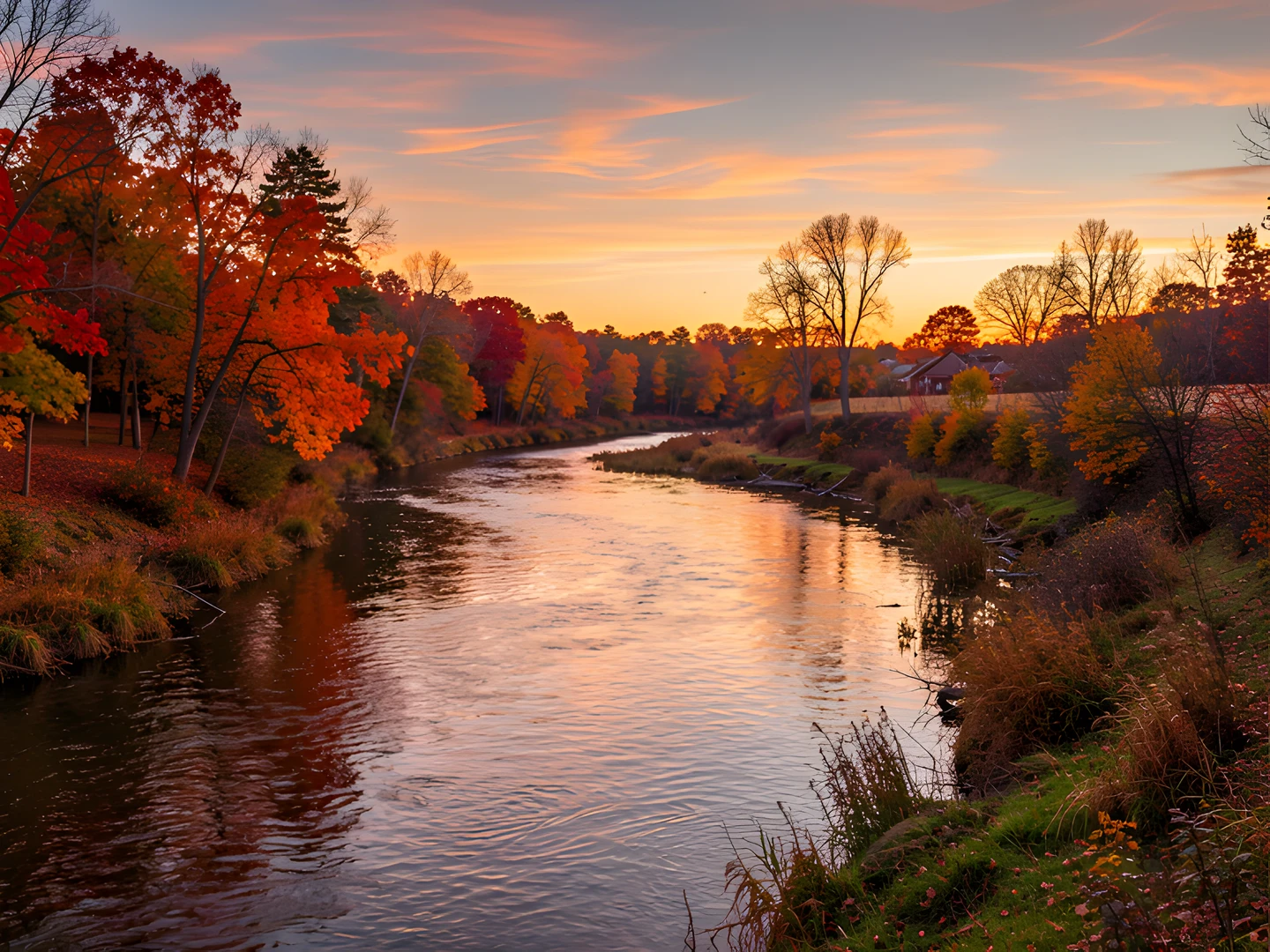 Golden River Dawn