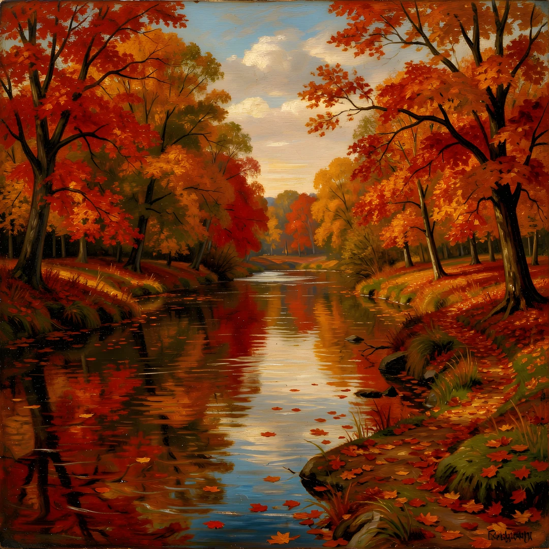 Golden River Reflection