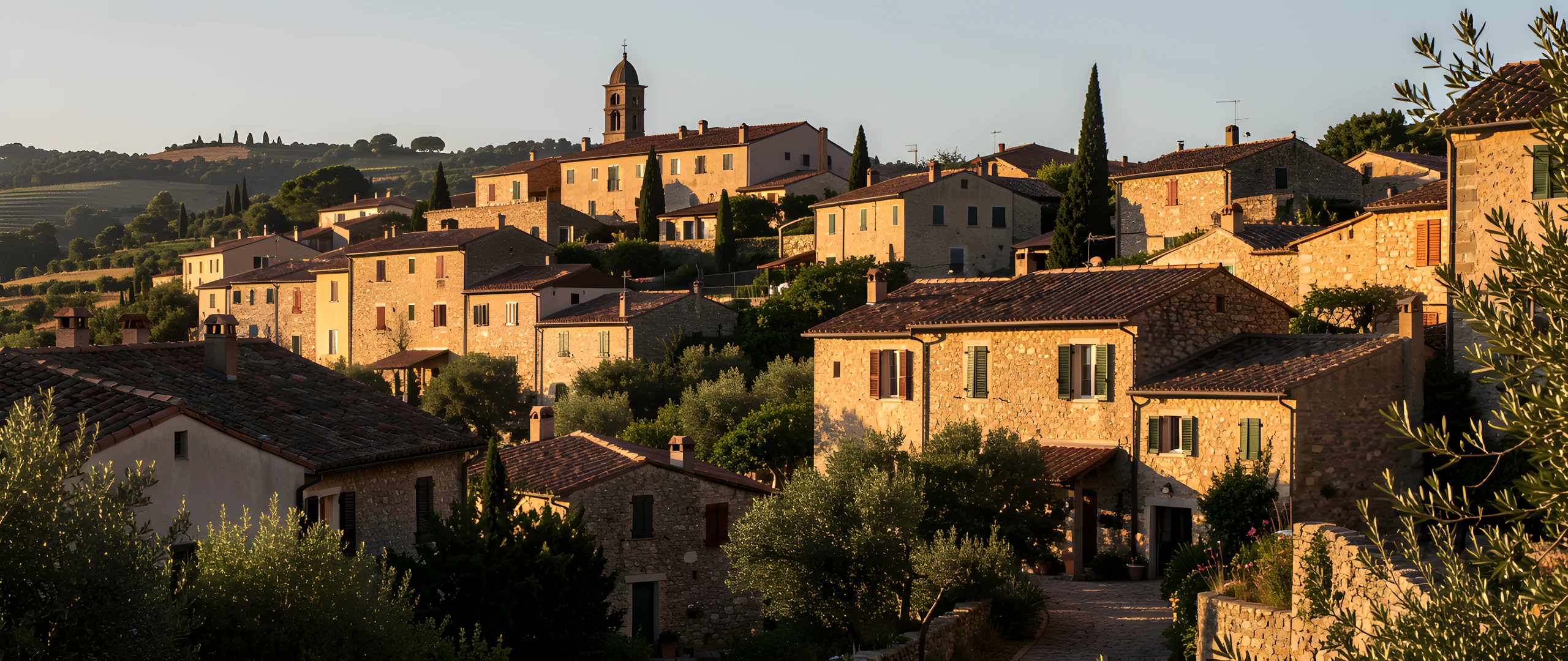 Mediterranean Village Scene