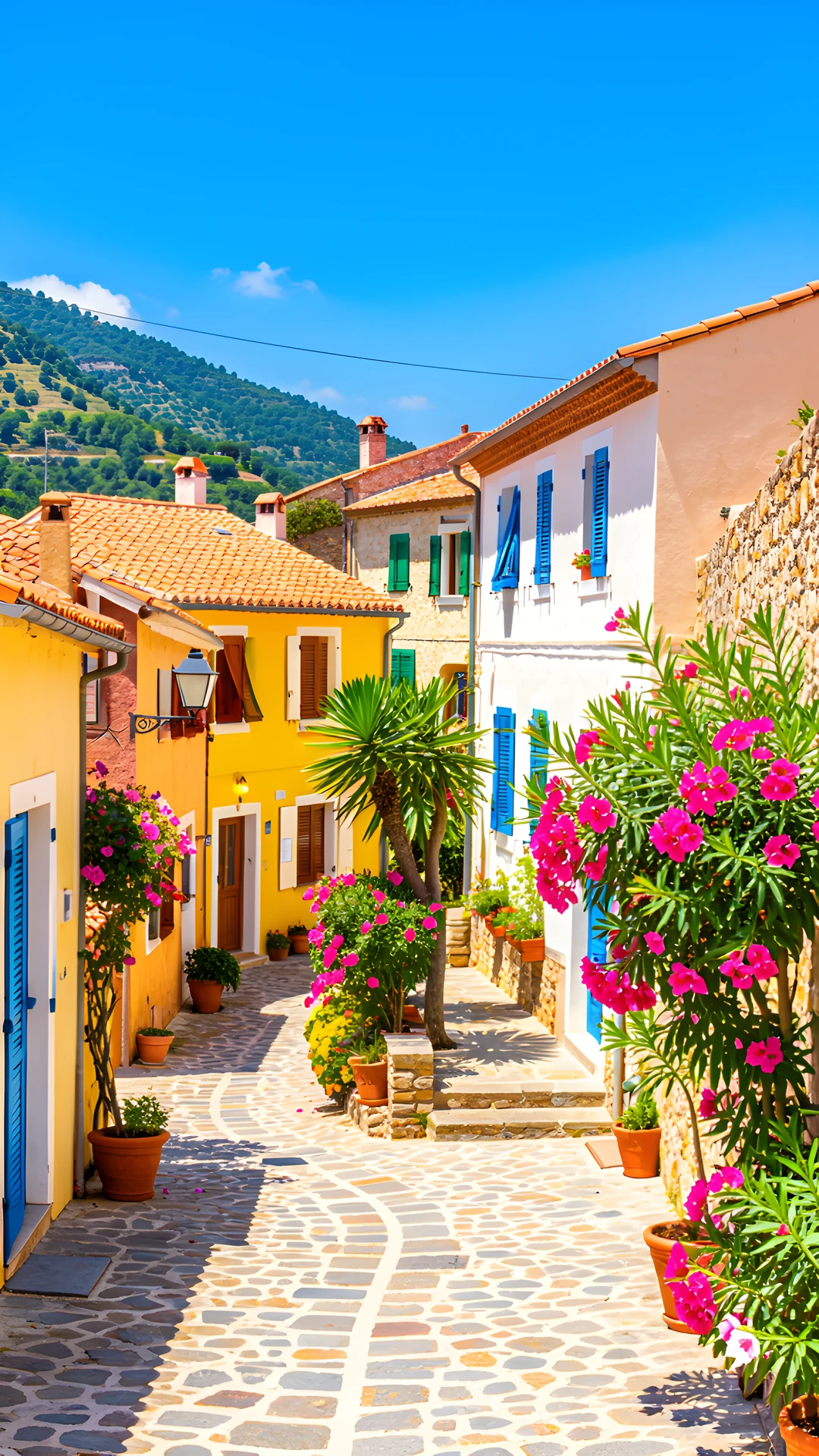 Tuscan Village Scene