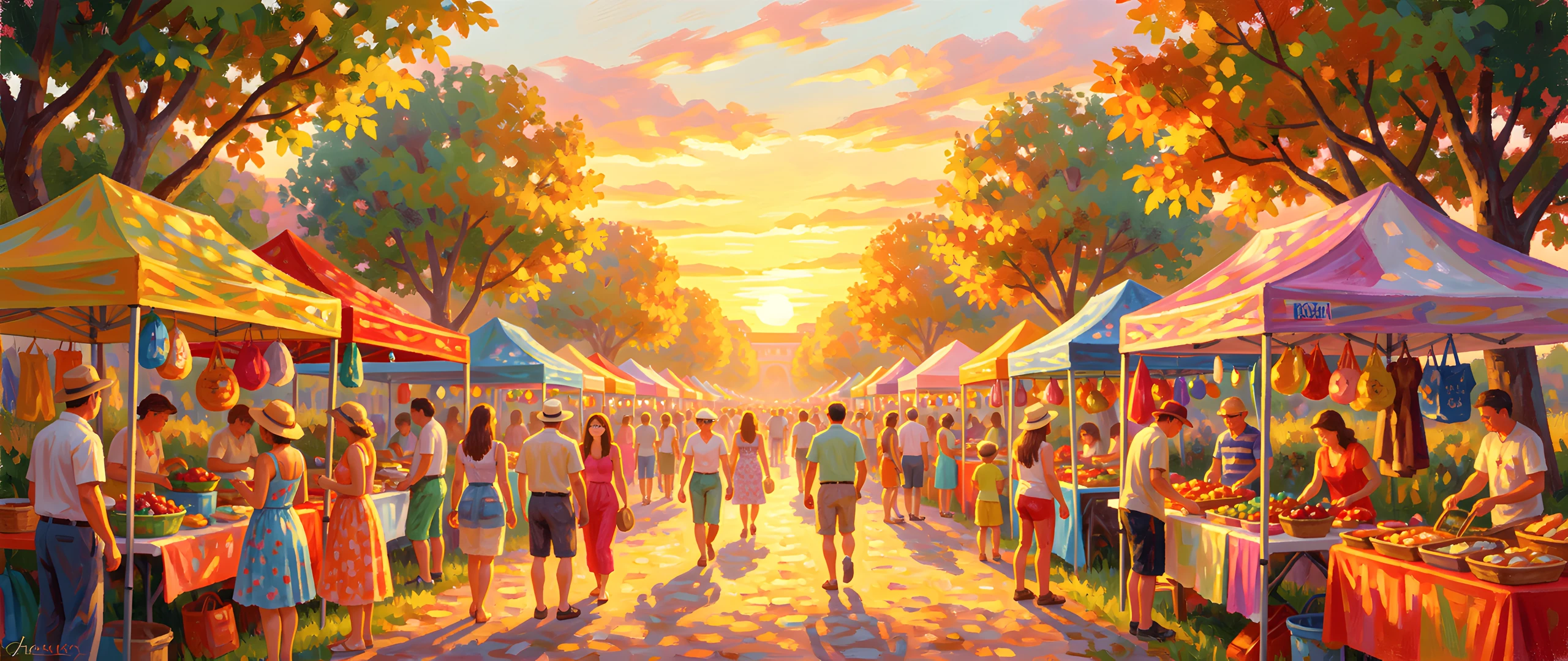 Impressionist Market Scene
