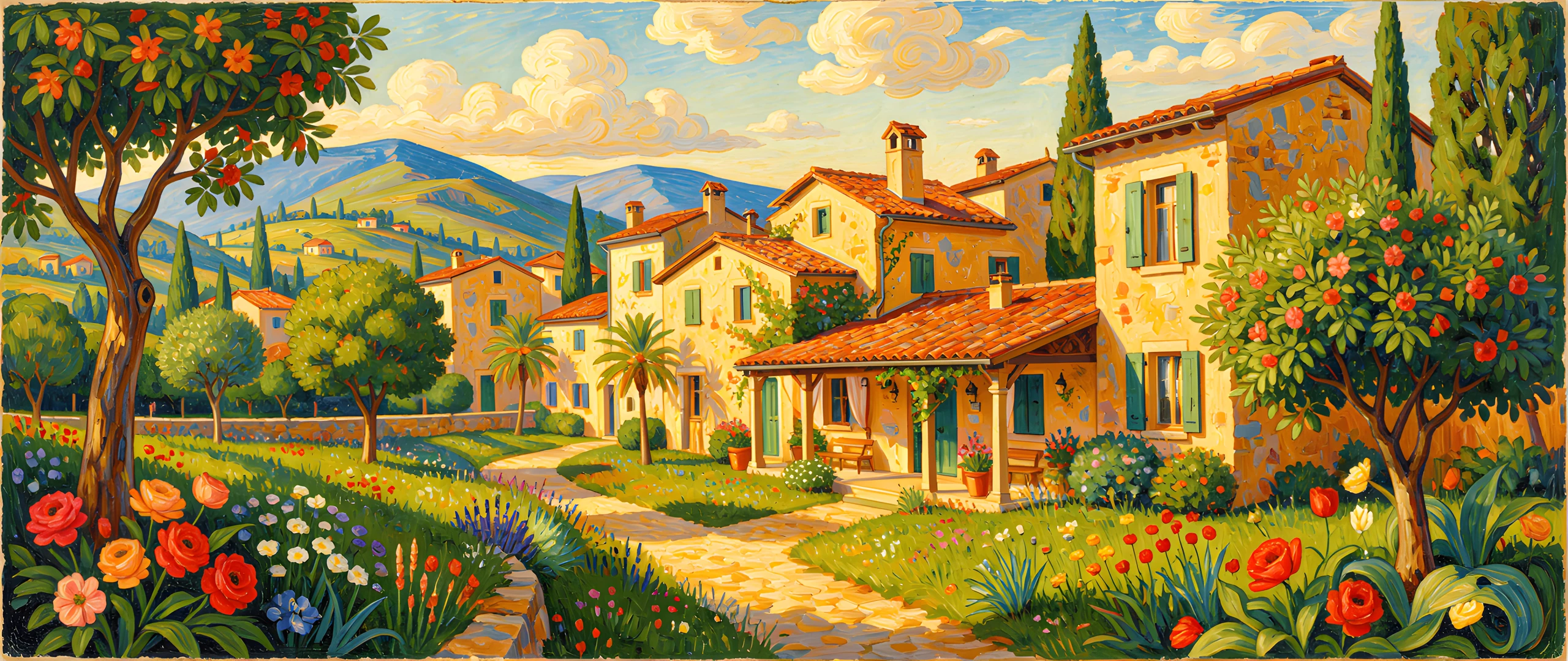 Italian Village Scene