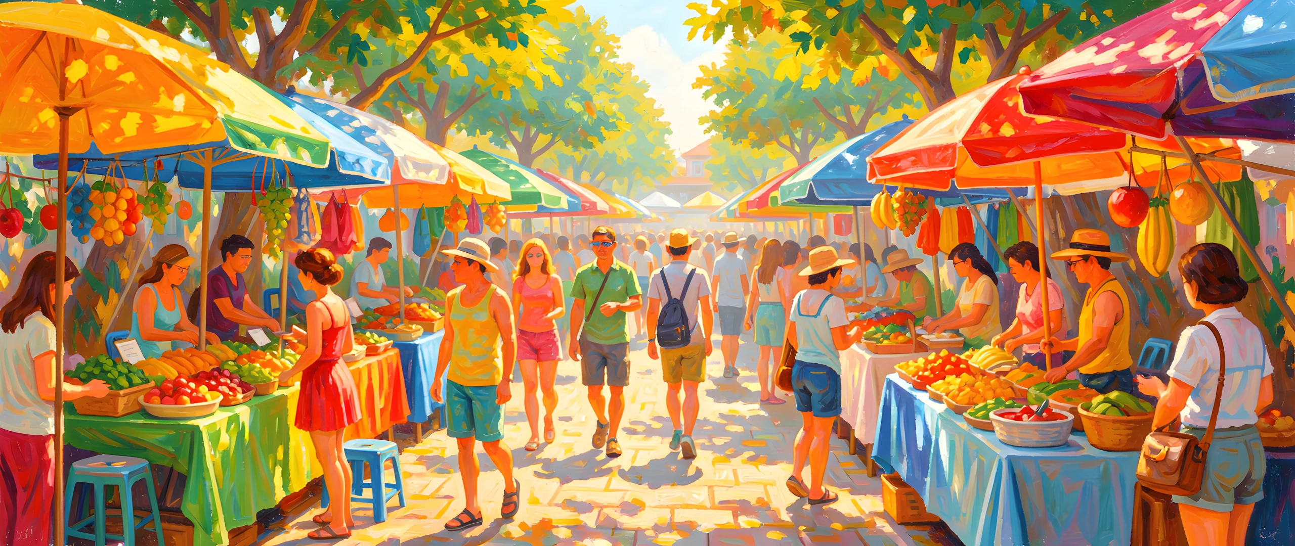 Impressionist Market Scene