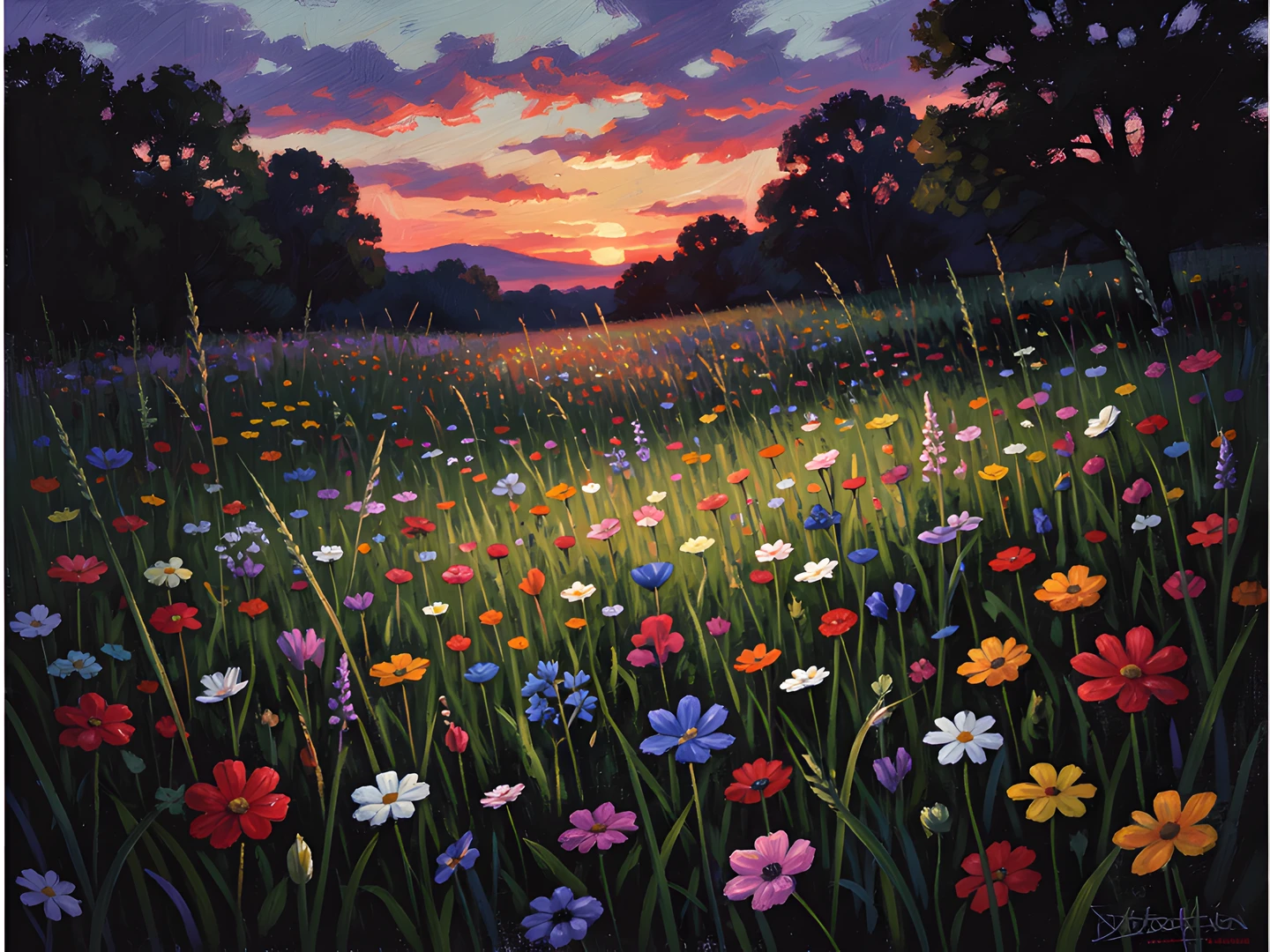 Impressionist Dappled Field