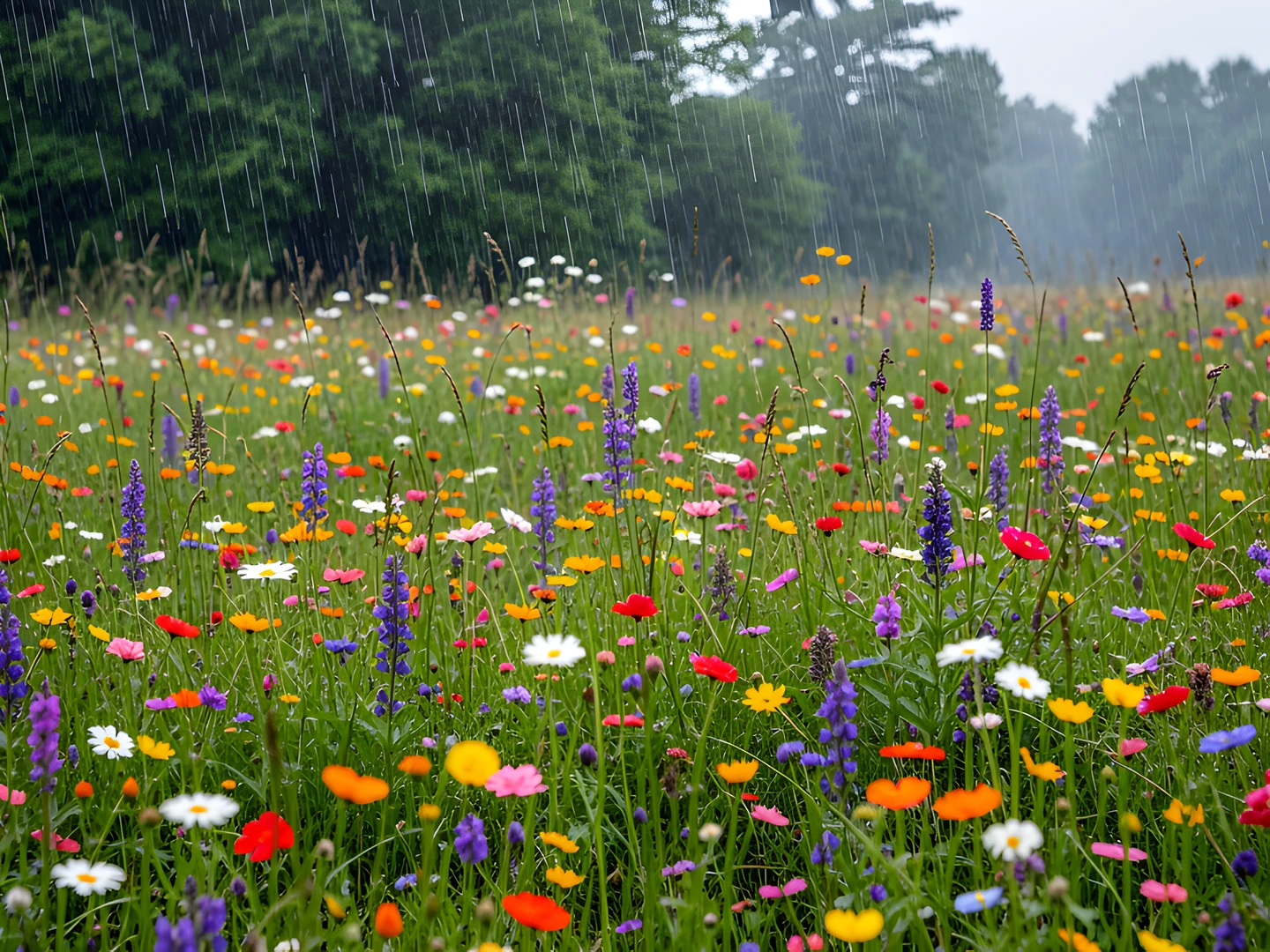 Rainy Meadow Bloom