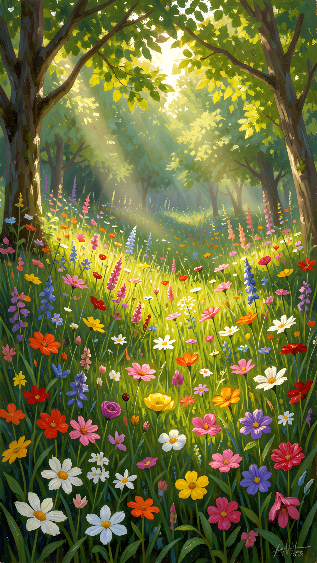 Impressionist Garden Scene