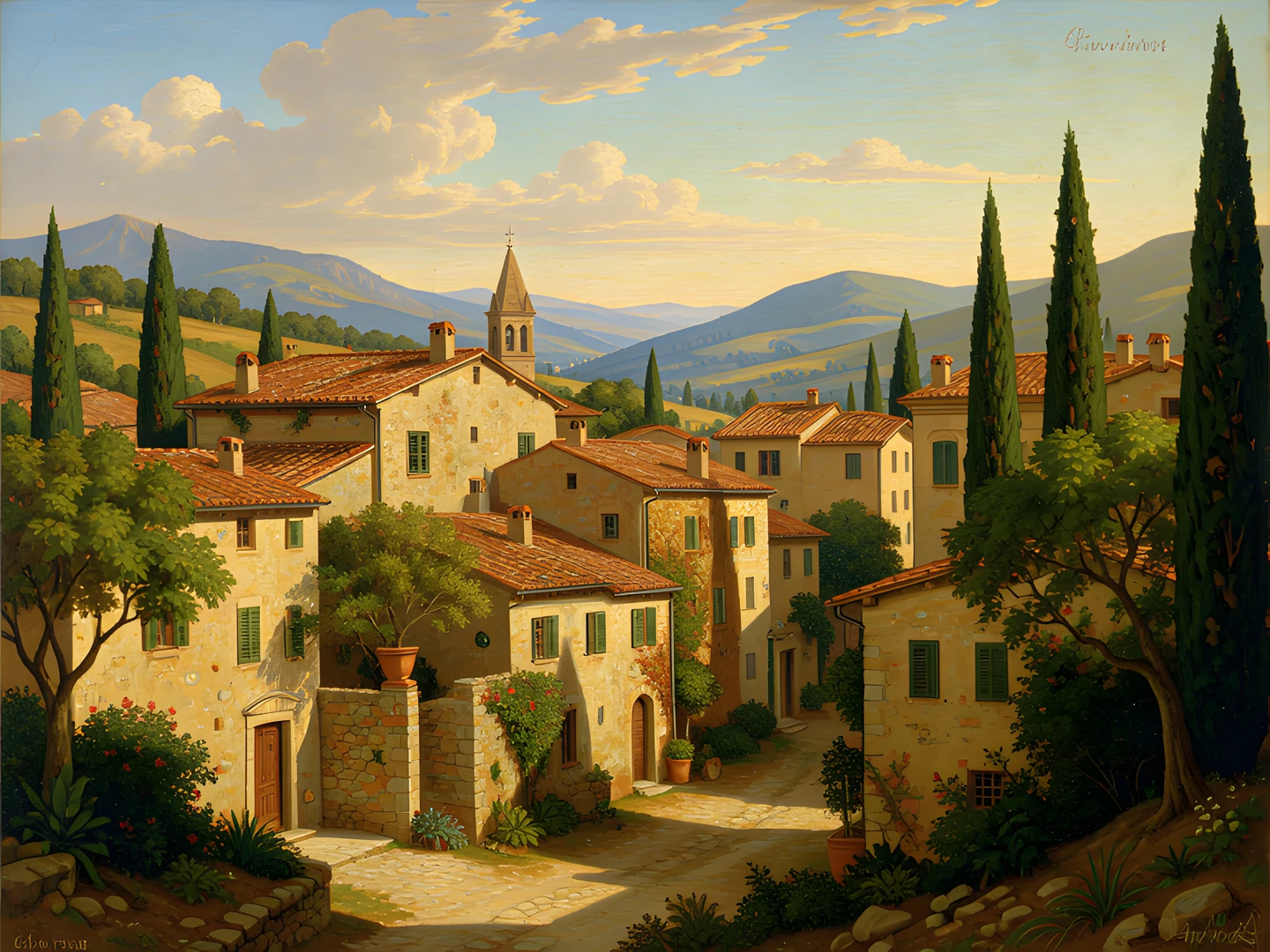 Tuscan Villa Scene