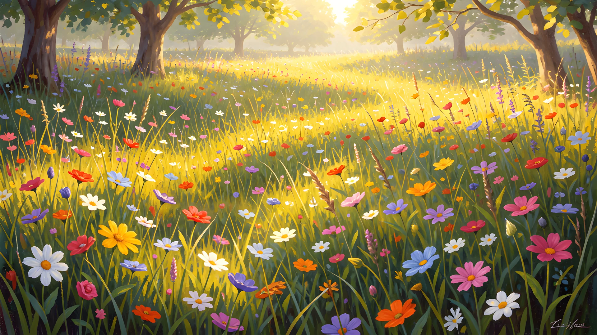 Impressionist Sunrise Field