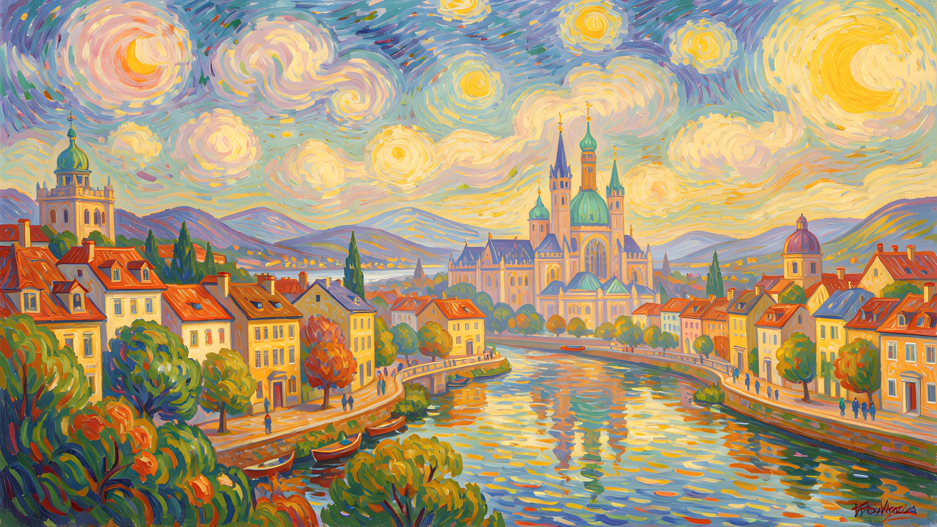 Impressionist City Sky