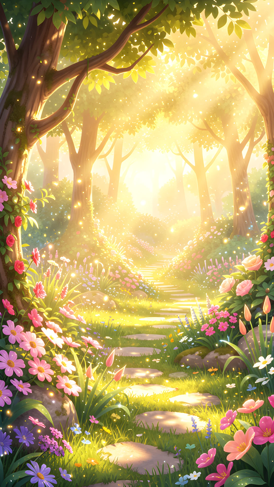 Moonlit Flower Garden