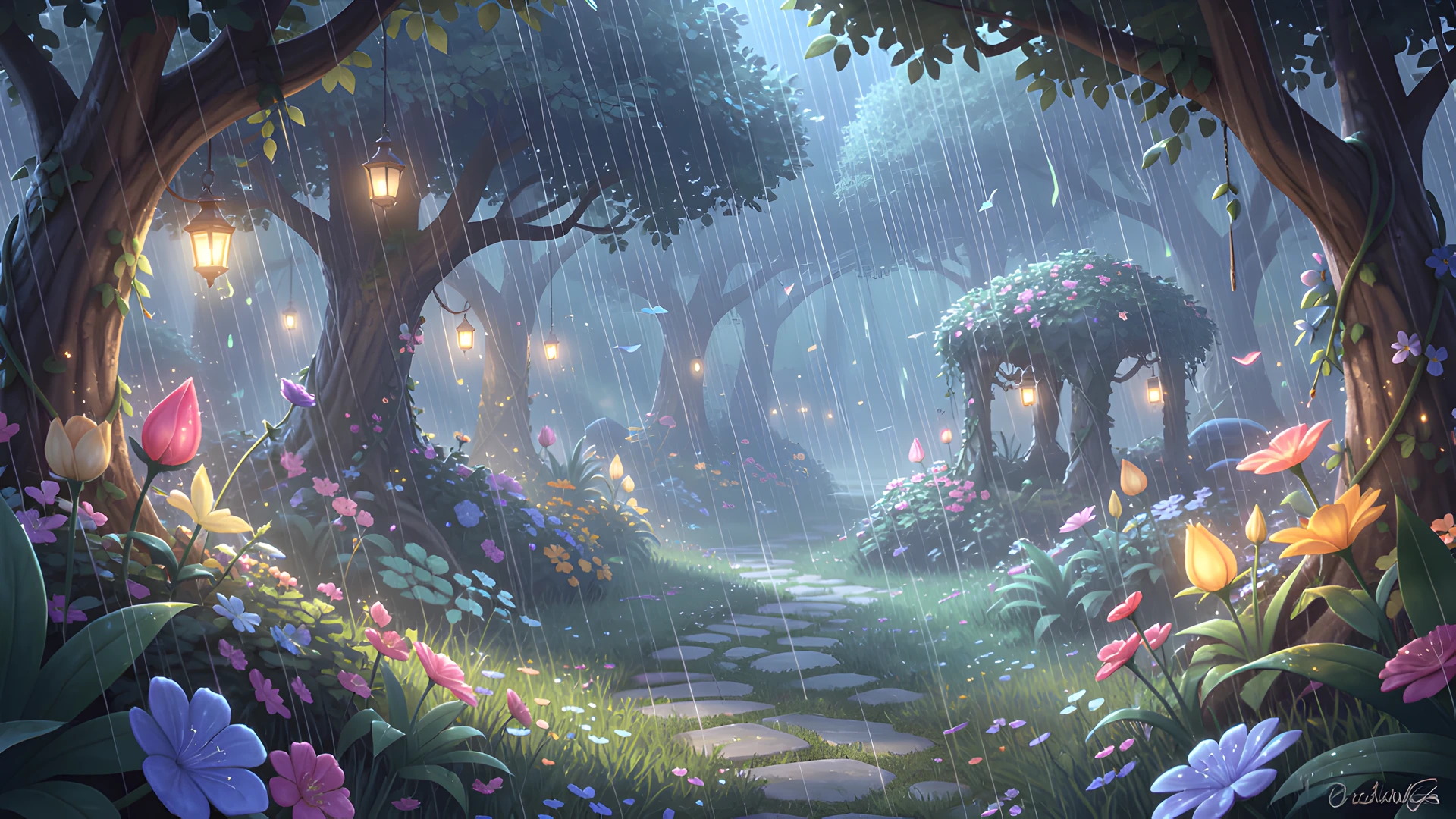 Glowing Enchanted Garden