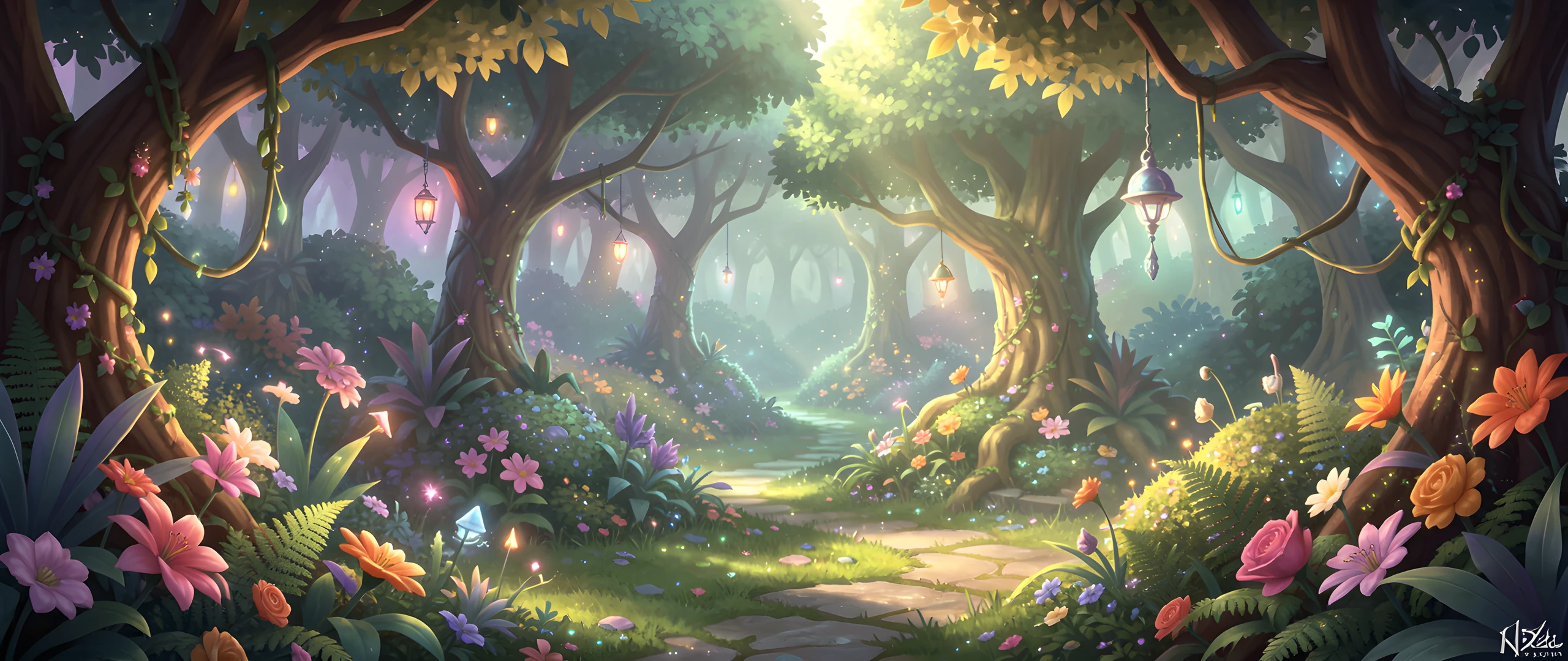 Moonlit Enchanted Garden