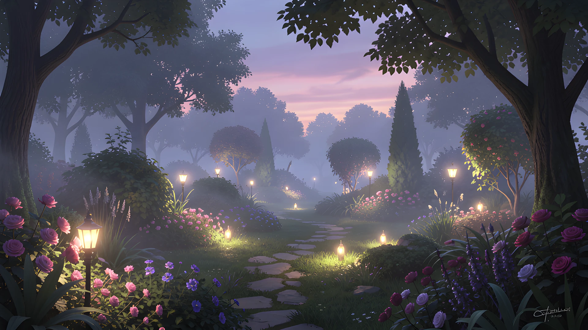 Glowing Twilight Oasis