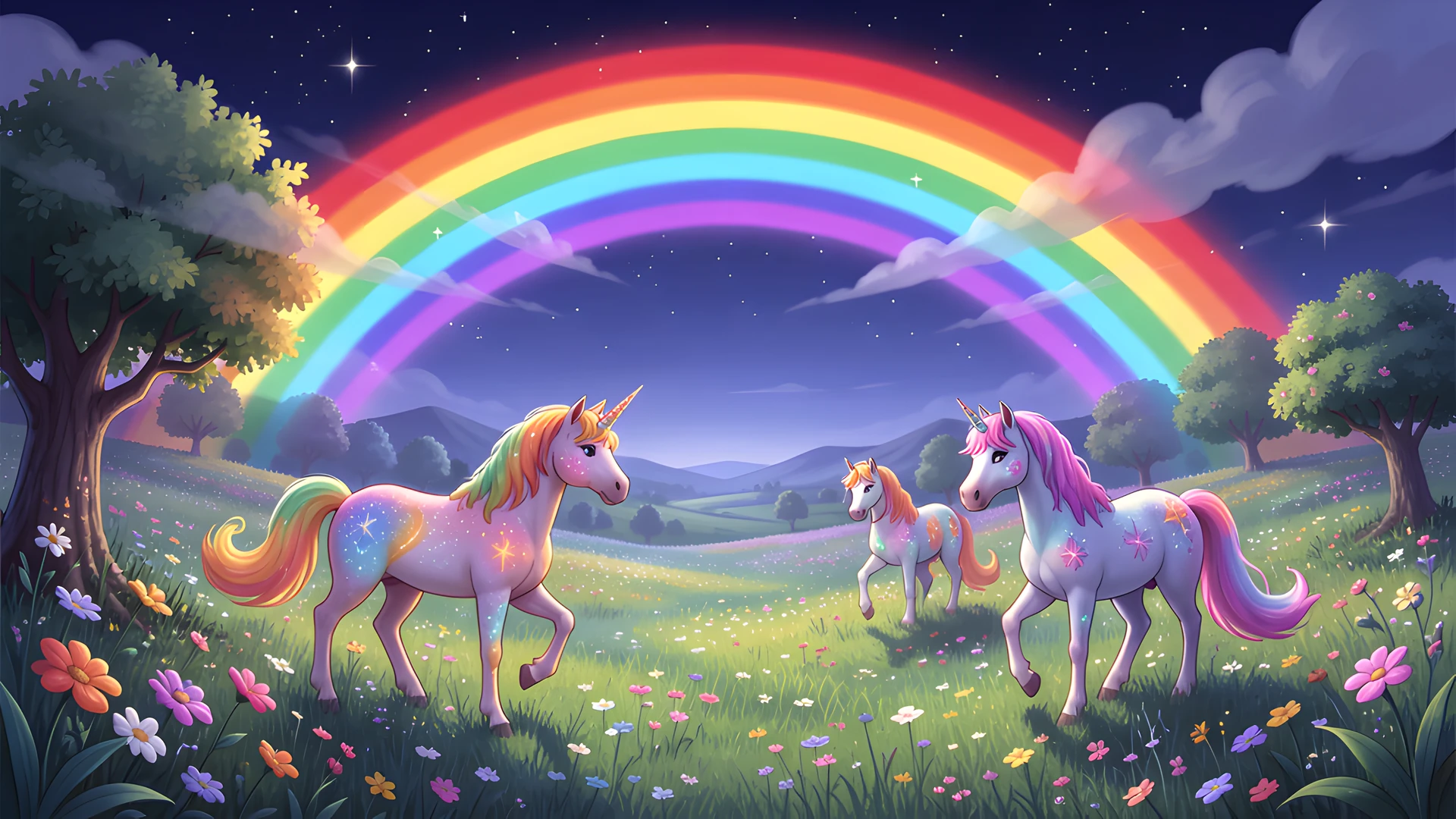 Rainbow Unicorn Sky