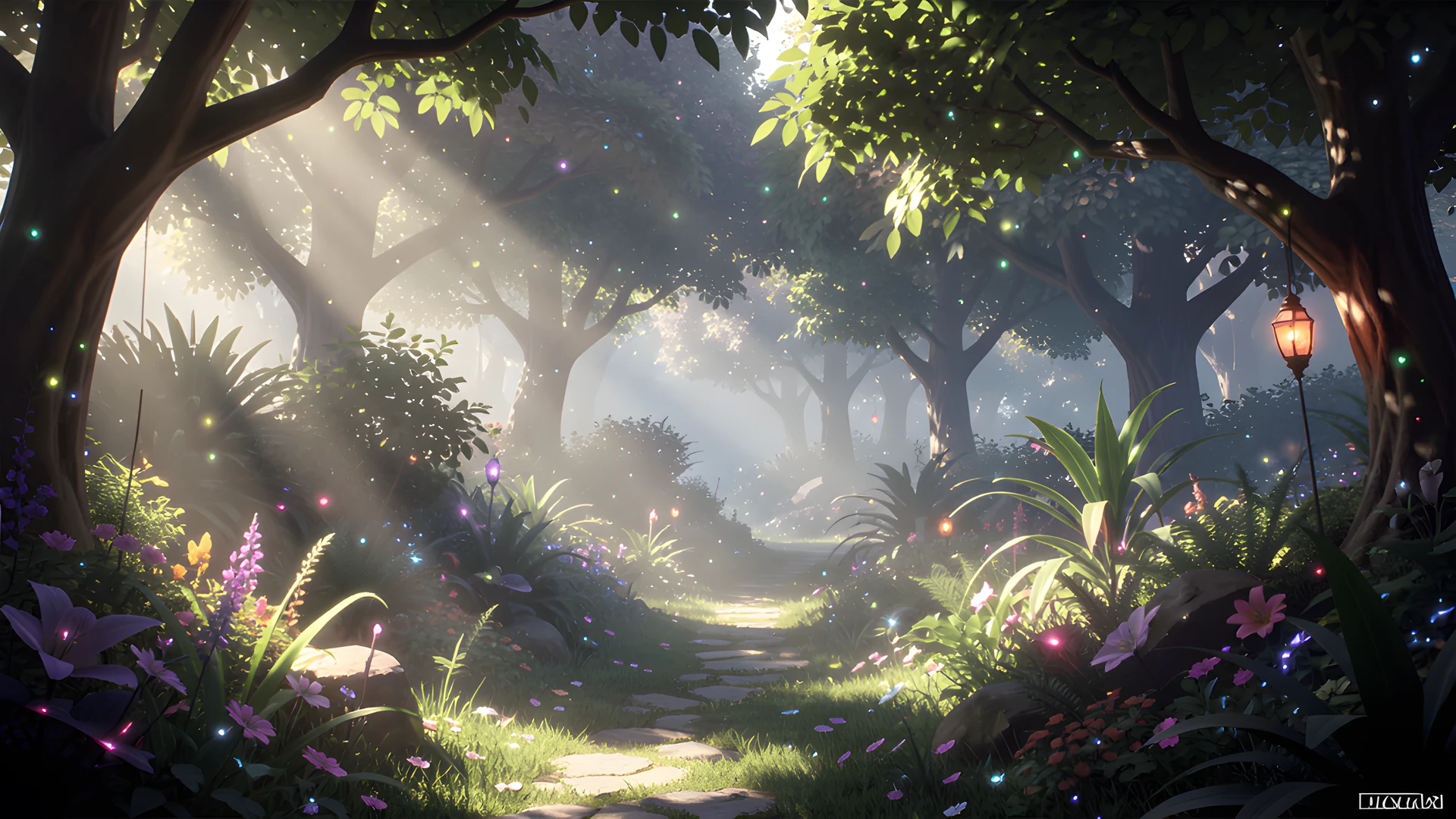 Glowing Moonlit Garden