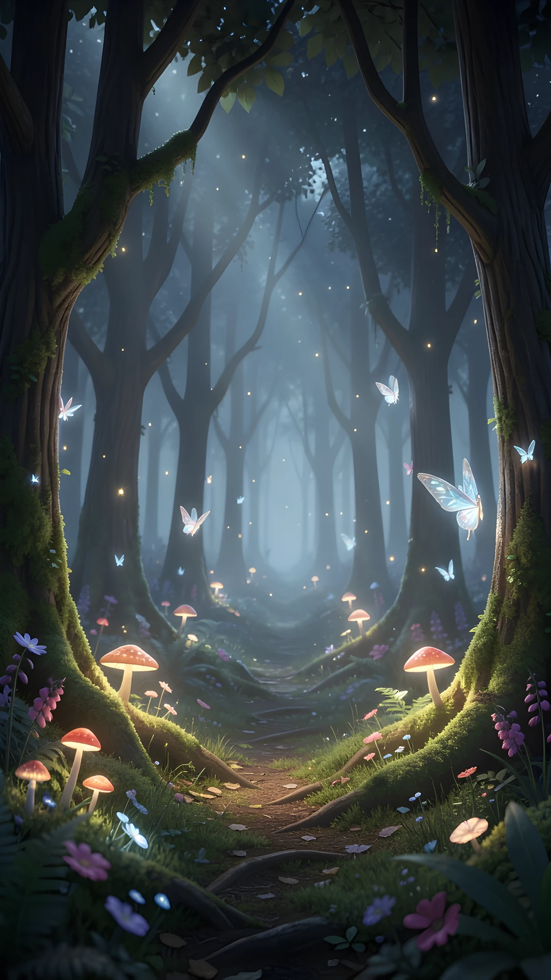 Moonlit Enchanted Forest