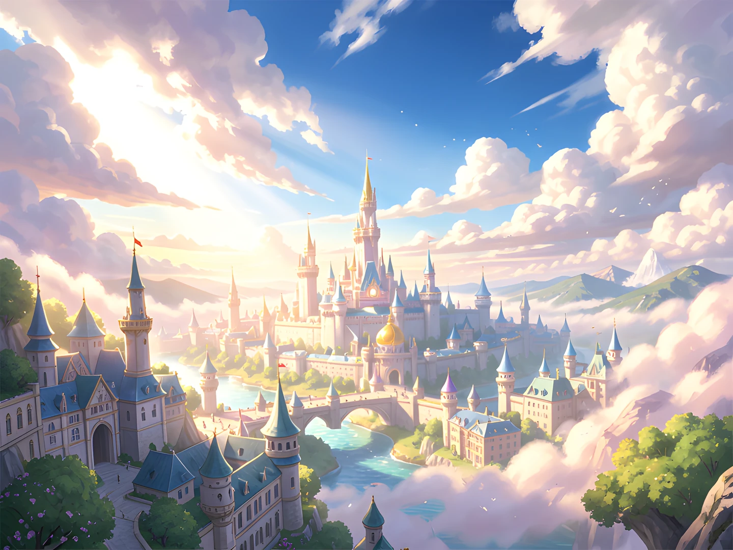 Cityscape Twilight Falls