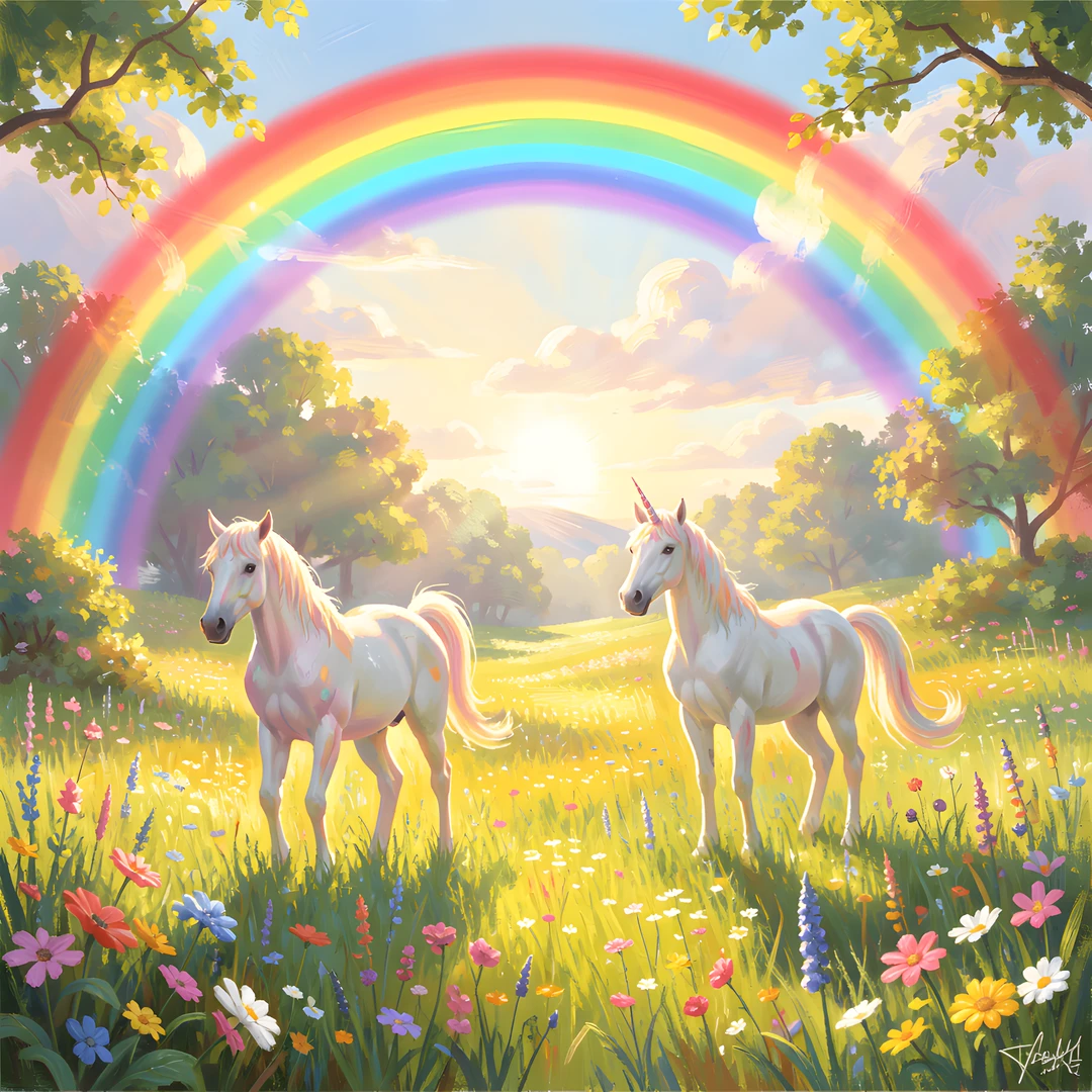 Whimsical Meadow Scene