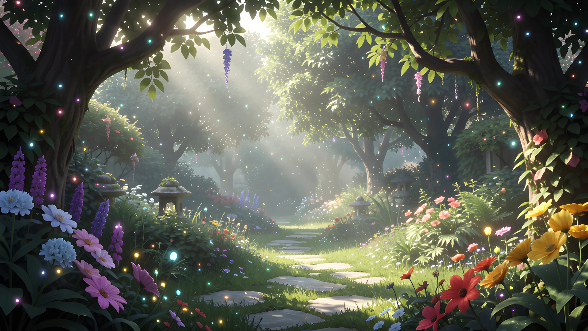 Moonlit Secret Garden