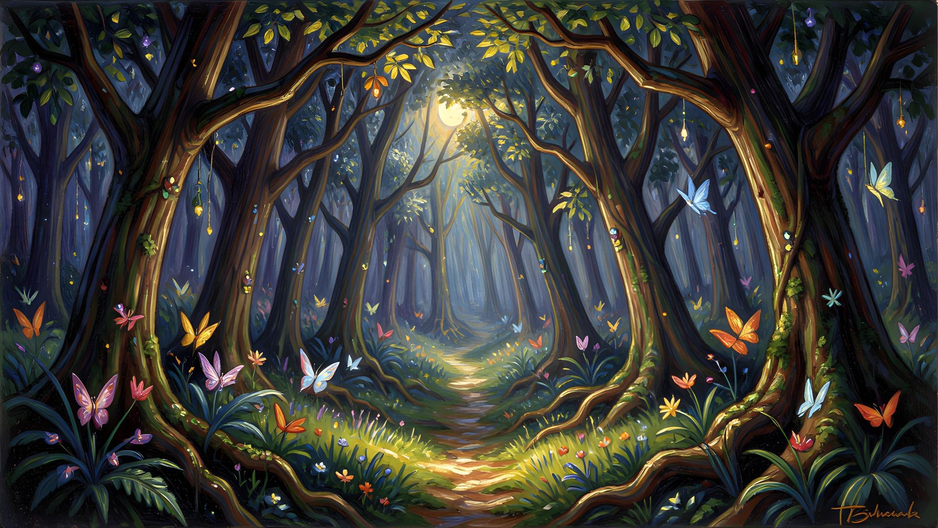 Moonlit Enchanted Glade