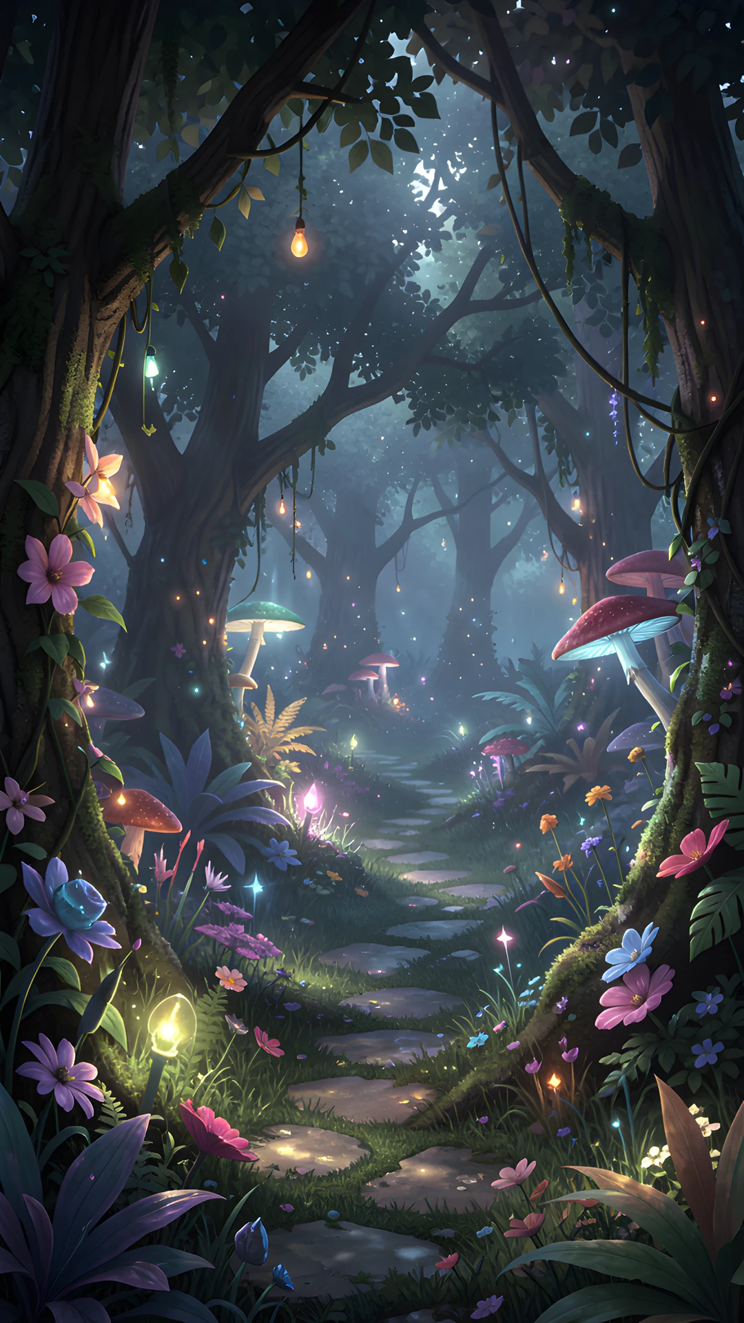 Moonlit Enchanted Garden