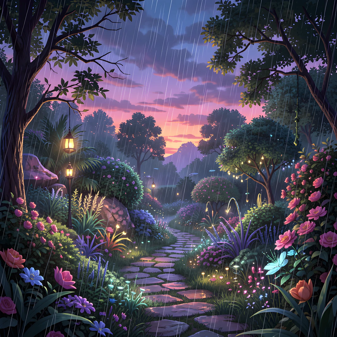 Moonlit Enchanted Garden