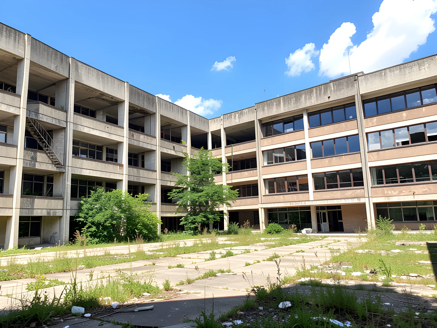 Deserted Concrete Halls