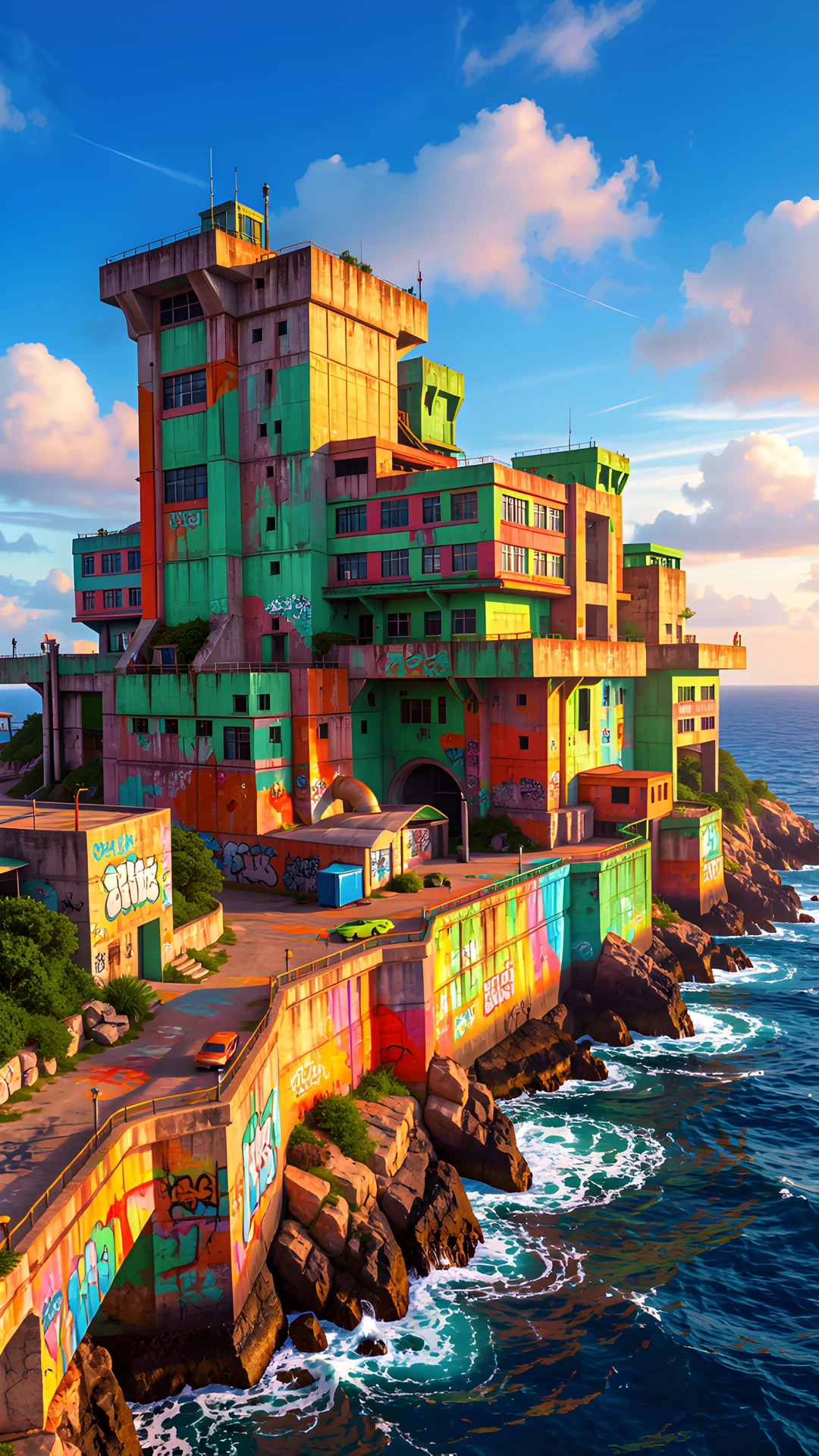 Colorful Coastal Fortress