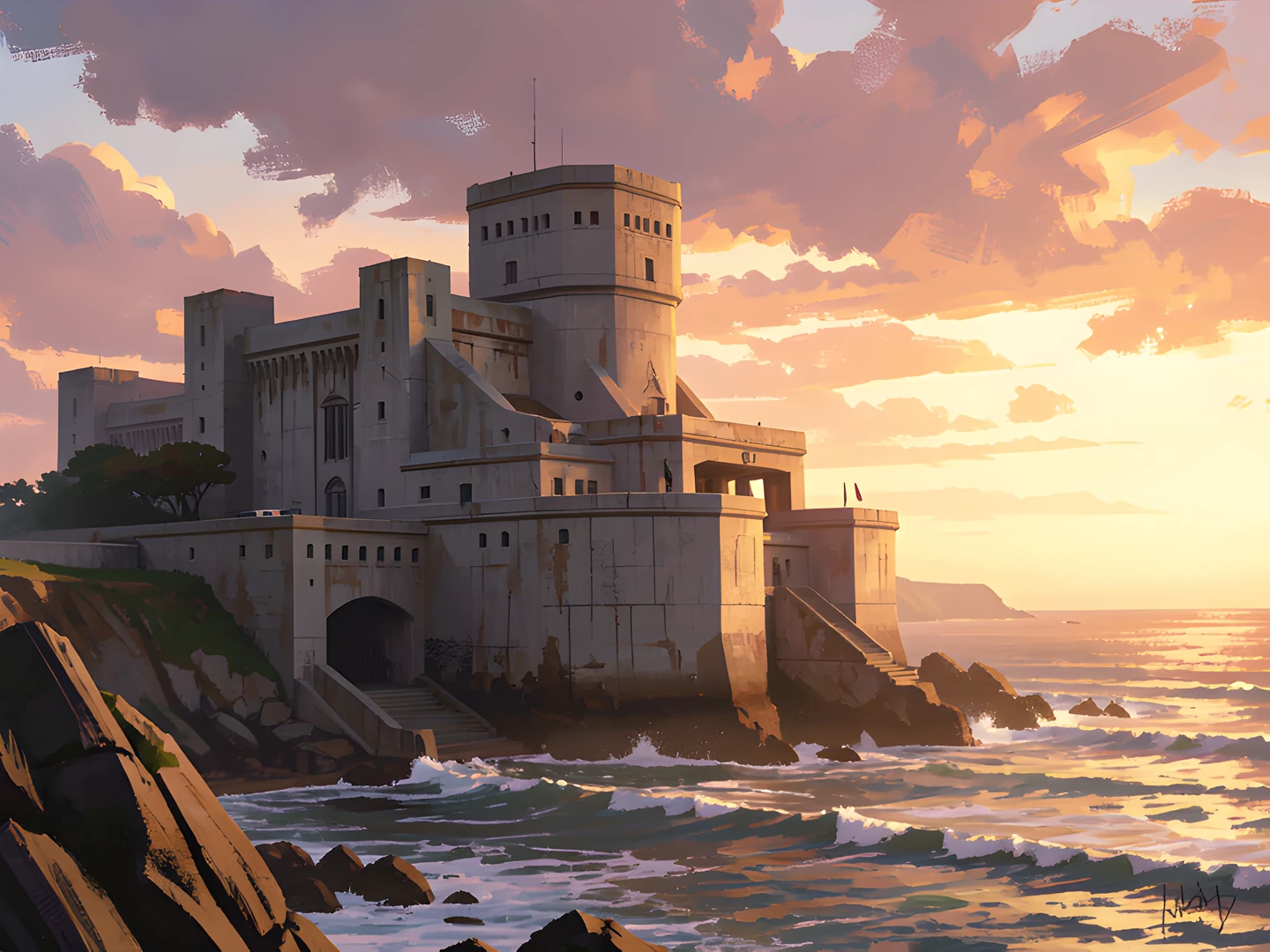 Coastal Brutalist Fortress