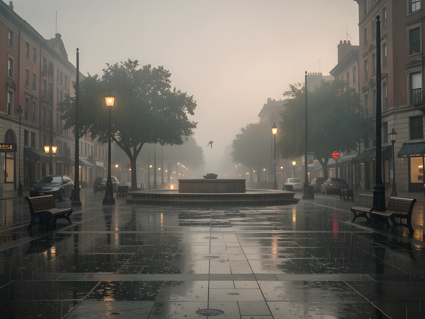 Rainy City Square