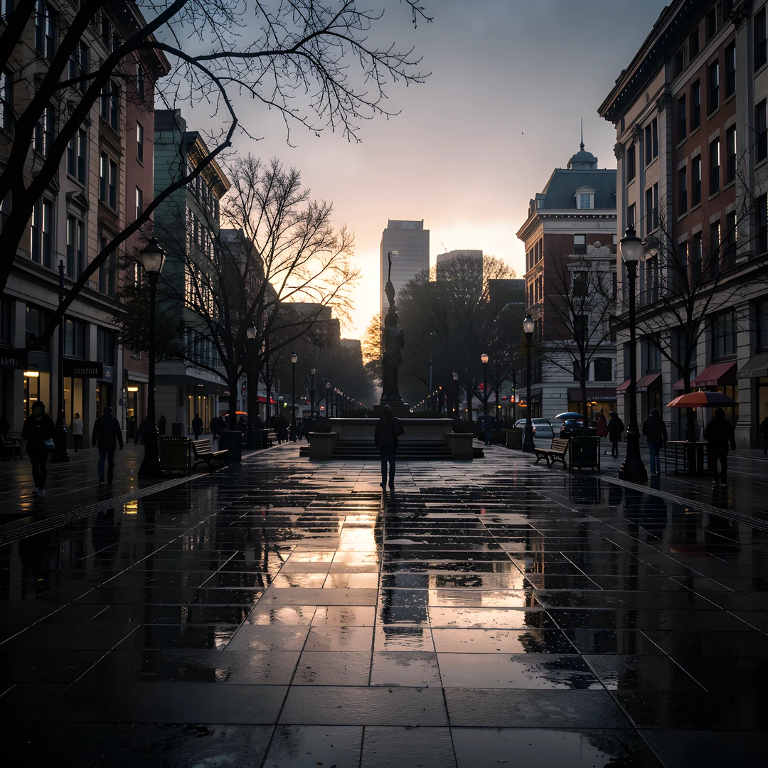 Urban Dawn Scene