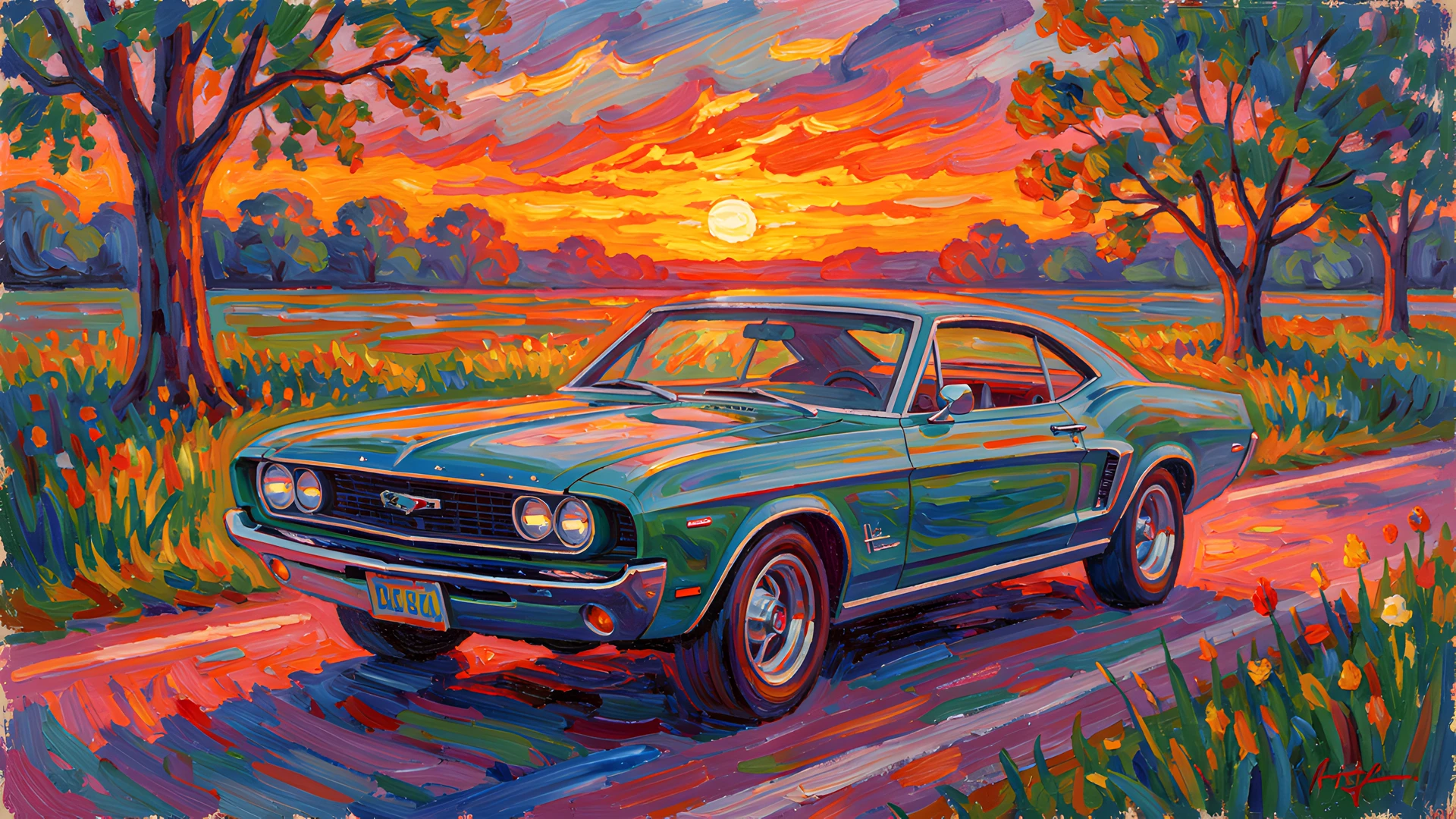Impressionist Car Painting