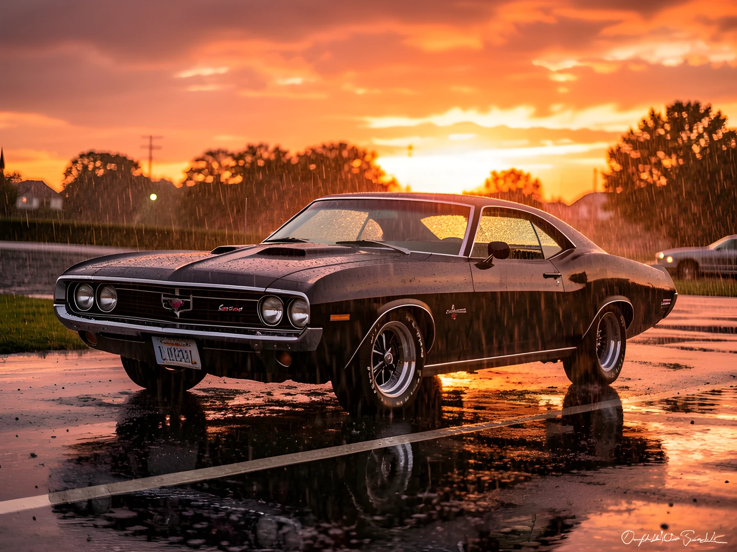 Muscle Car Sunset