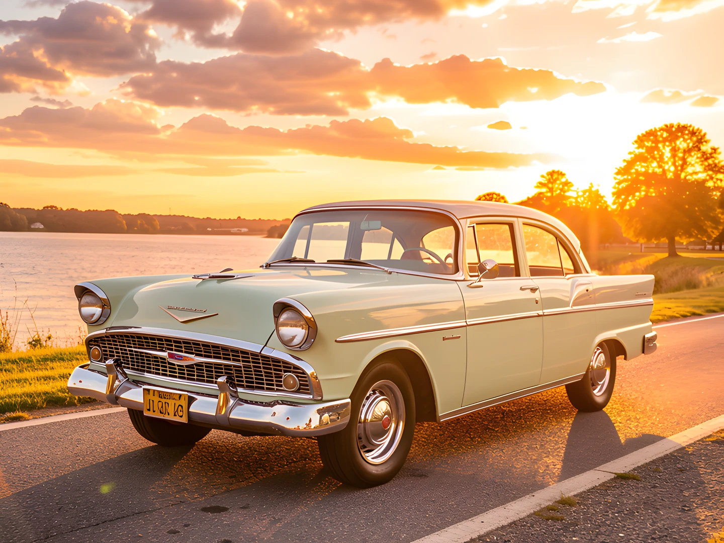 Retro Car Sunset