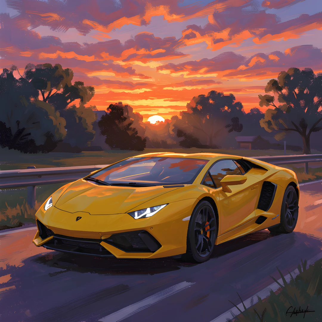Sunset Lamborghini