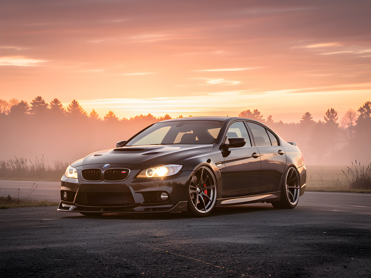 Tuning Car Sunset