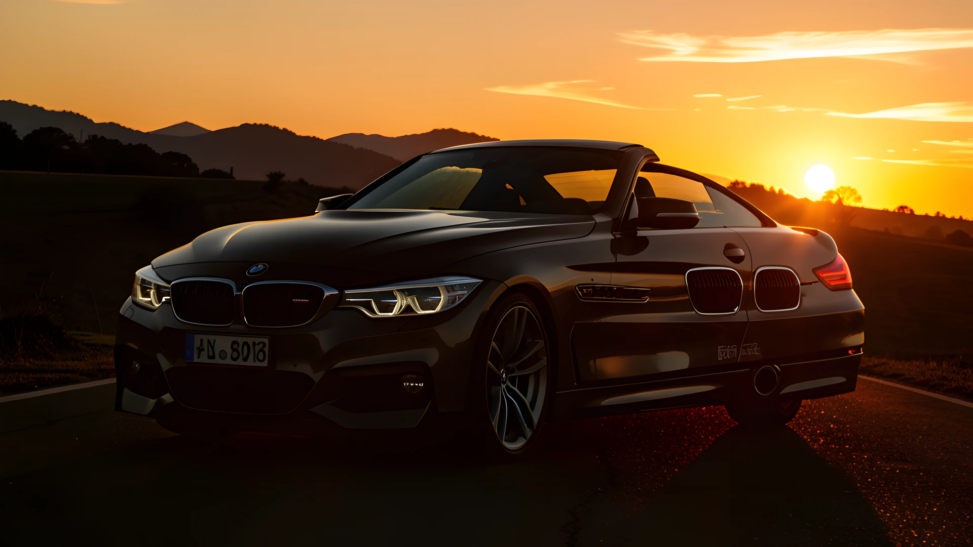 Golden Car Sunset