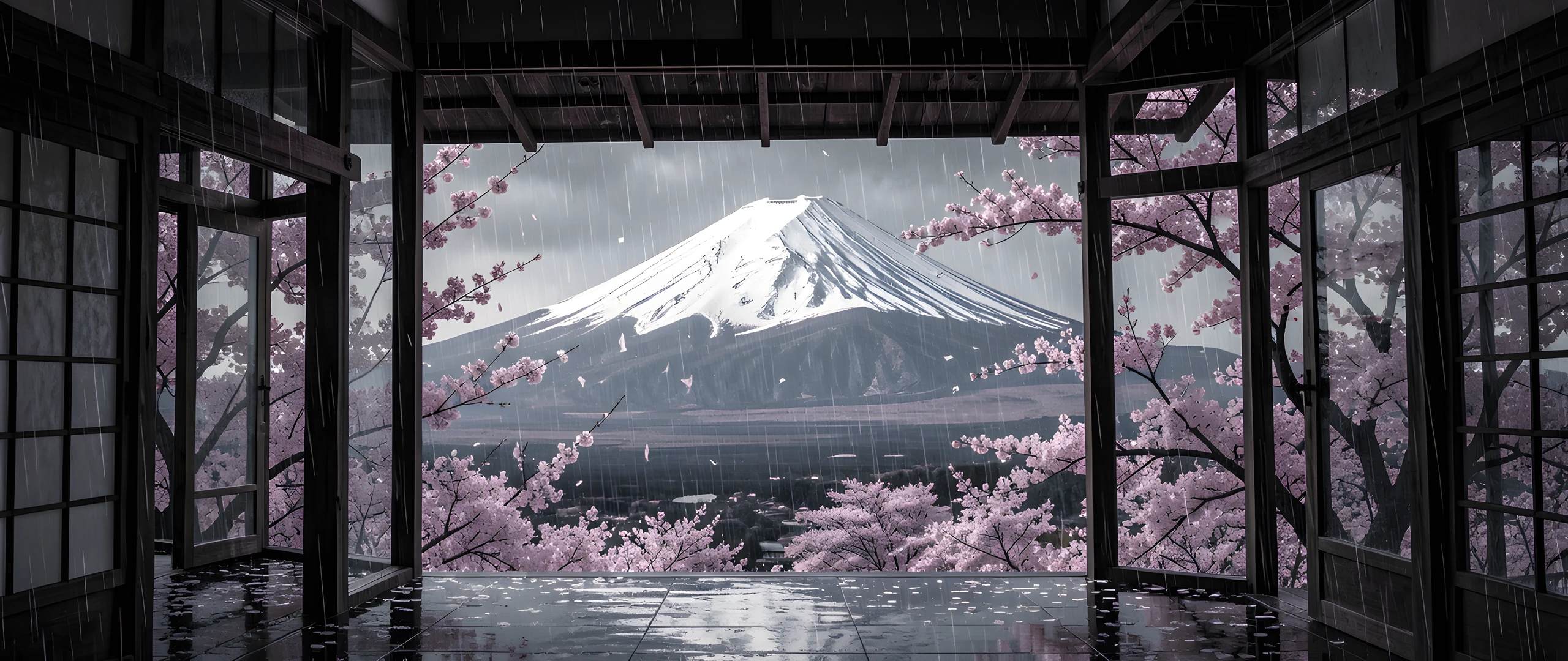 Sakura Rain Night