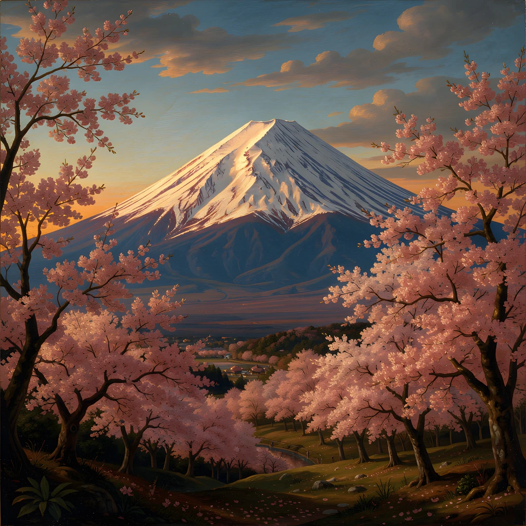 Fuji Sakura Sunset
