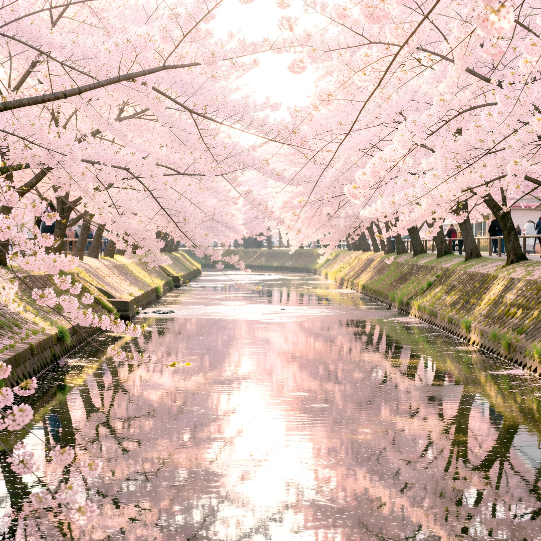 Cherry Blossom Reflection
