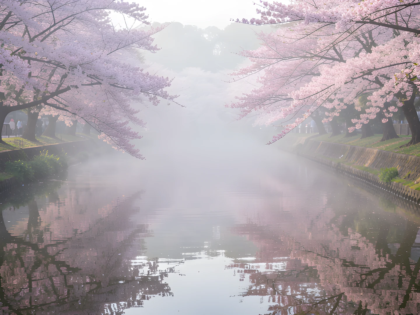 Cherry Blossom Reflection