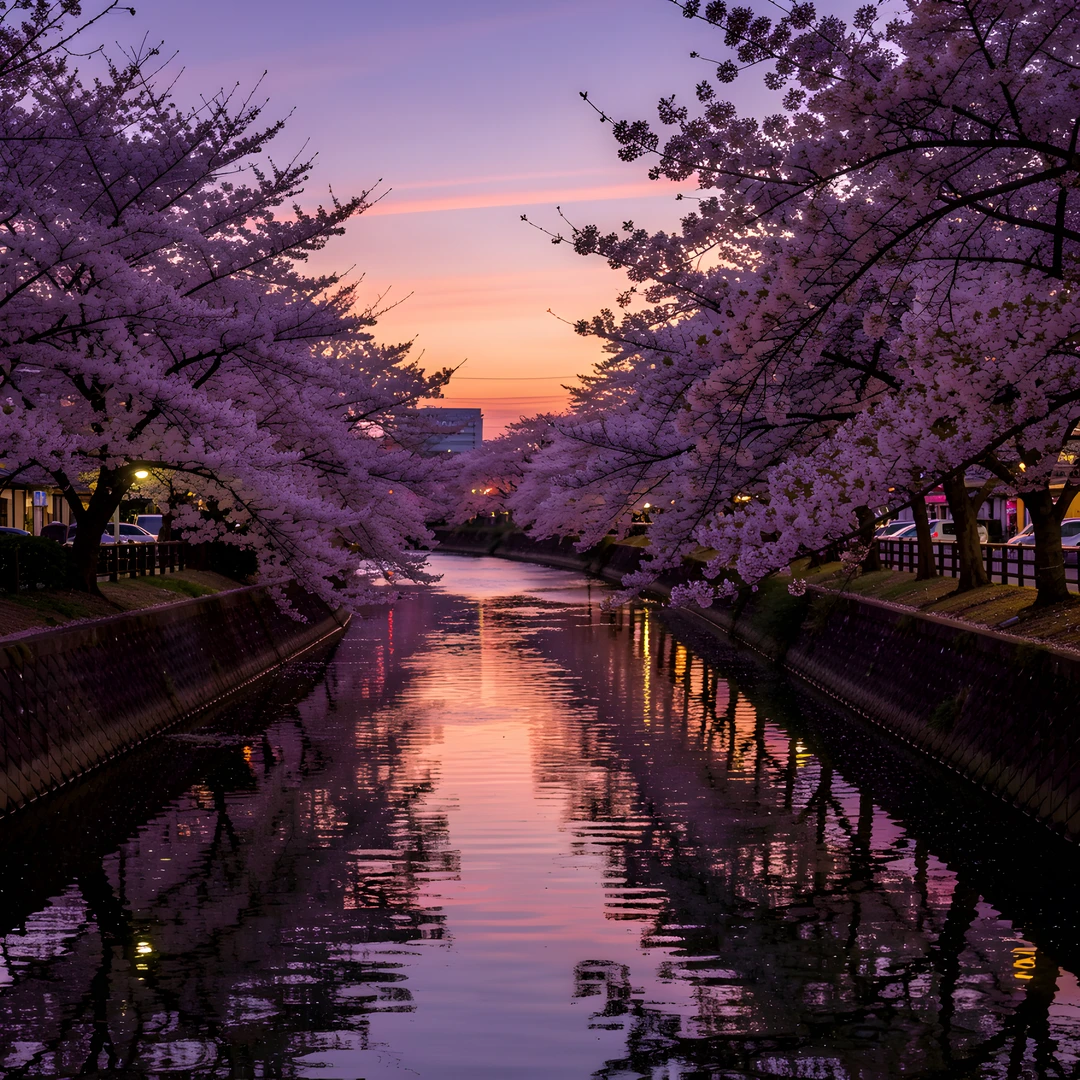 Cherry Blossom Reflection