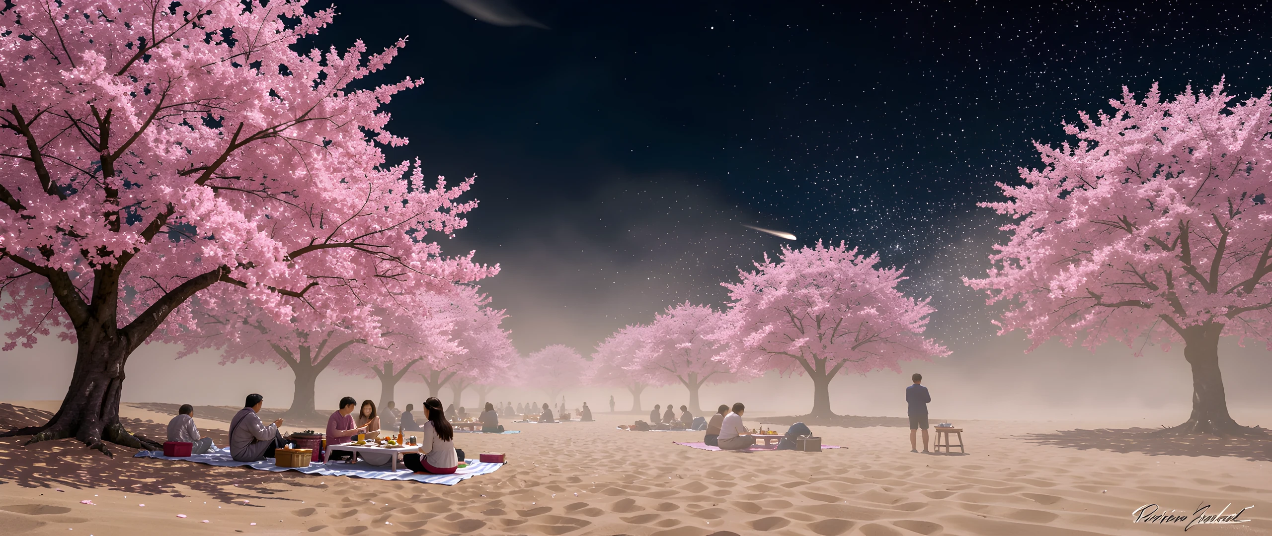 Desert Oasis Moonlit