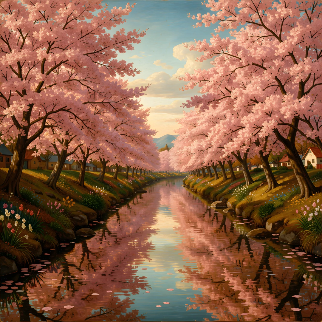 Cherry Blossom Reflection