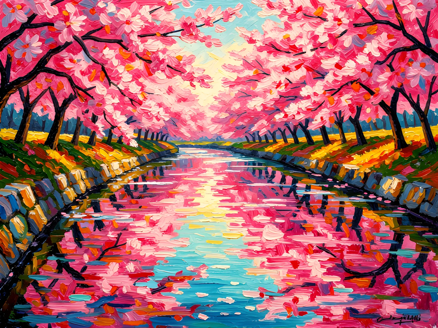 Impressionist River Scene