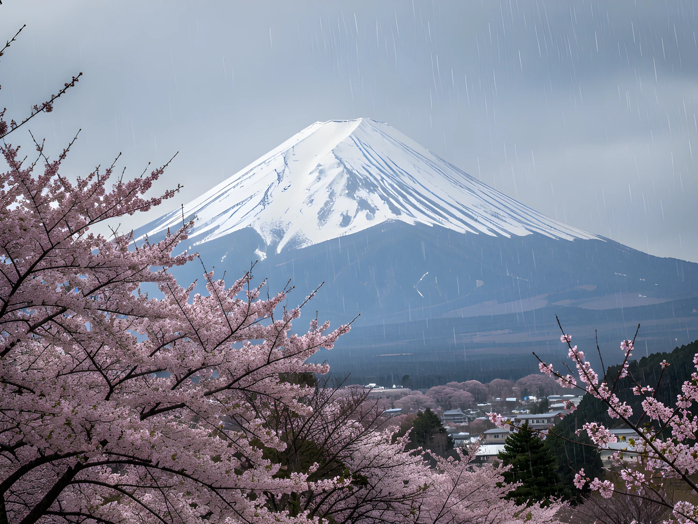 Sakura Mountain Scene