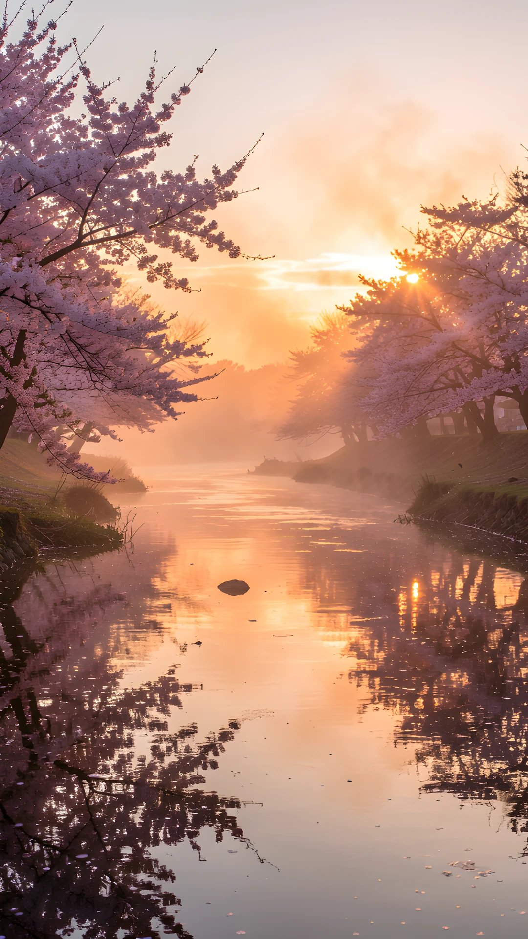 Cherry Blossom Reflection